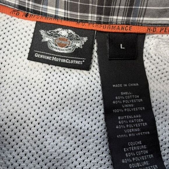 Harley-Davidson Men’s Plaid Performance Woven Shirt Back Graphic L - Picture 3 of 6
